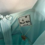 Angel Biba Light Blue Stretch Ruched Mini Bodycon Dress M Photo 3