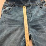 REWASH ‎ Blue Medium Was Denim Cropped Cutoff Overalls 100% Cotton Size 7 Photo 9