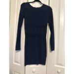 Armani Exchange ‎ Navy Textured Long Sleeve Mini Dress Back Zipper Size S Photo 3