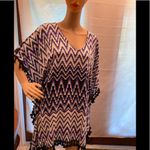 Just Fab Black & Blue Poncho Top size Small Photo 6