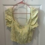 ZARA  Yellow Ruffled Cap Sleeve Blouse Photo 2