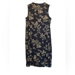 Navy Floral Sleeveless Midi Dress Blue Size 14 Photo 1