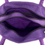 Vintage 1980 Purple Woven Burlap Embroidered Shoulder Bag Purse Beverly Goldberg Photo 10