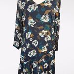 CAbi Pirouette Floral Chiffon V-Neck Dress Tiered Ruffle Hem XS Photo 0