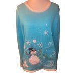 Quacker Factory The  Blue Long Sleeve Light Up Long Sleeve Sweater Size Photo 1