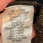 Milly  Metallic Double Knit Dress Bronze Skater Skirt V-neck Gold Black Photo 4