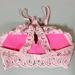 Victoria's Secret Victoria’s Secret Pastel Pink Glitter Iridescent Metallic Halter Lace Bra-Top Bralette Brassiere Bustier Lingerie Size XS 💕 Photo 1