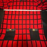 Mud Pie  Red Black Windowpane Everly Bow Tunic Ruby Large (12/14) NWT Photo 9