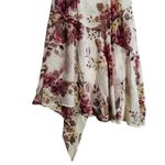 Vintage 90s Sheer Beaded Sequin Floral Midi Dress Asymmetric Fairy Size Large White Photo 7