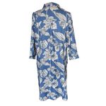 Utsa By Westside Blue Tan Floral Button Front Shirt Dress Women's Medium Brown Photo 5