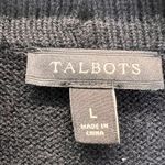 Talbots  Lambswool Blend Open Front Cardigan Sweater L Black Nordic Fair Isle Photo 2