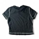 True Religion  Brand Jeans Cropped Black‎ Graphic T-Shirt White Stitching Photo 1