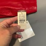 Vintage Deadstock Women's Red Leather Pencil Skirt Size 12 Knee Length Photo 9