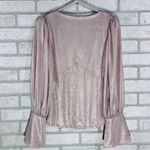 Free People Killer Queen Metallic Blush V-Neck Blouse Size S Photo 5