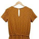 Old Navy Short Sleeve Jumpsuit Yellow Ochre Black Polka Dots Women's Size Small Photo 5