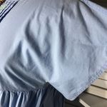 Vintage 90s Honors Peasant Midi Dress Embroidered Floral Cotton Baby Blue Large Photo 5