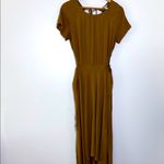 A New Day  Brown Midi Dress Lightweight Cutout asymmetrical Hem Tie Back Size M Photo 1