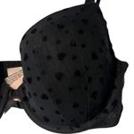 Victoria's Secret ‎ Lined Demi Bra Women's 34D Black Velvet Hearts Romantic Photo 2