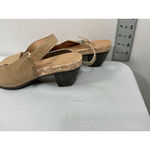 Womans Eu 40 Us 9.5 Slipon Platform Sandals Tan Open Toe Sling Back Heel Brown Photo 3