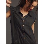 Anthropologie  Pilcro Mechanic Sleeveless Linen Jumpsuit - Size M‎ - Black - NWOT Photo 3