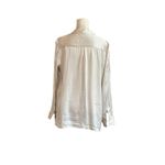 J.Jill Oversized Split Neck Top Blouse Button Down Sz L Cream Office Basic Photo 1