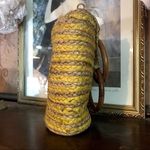 Nanette Lepore  YELLOW & BEIGE STRAW BAG WITH WOODEN HANDLE "CLEMENTINE" Photo 4