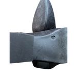 Black Embroidered Floral Ankle Boots Block Heel Side Zip Women Size 12 Photo 4