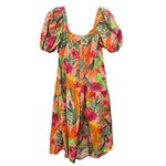SheIn NWT  Vacay Multicolored Floral Cut Out Puff Sleeves Maxi Dress S/US 4/EU 36 Photo 4