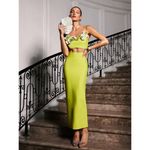 Rajiv Flower Bandage Skirt Set Green 3D Floral Size Small Stunning Photo 1