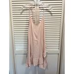 Boutique Pink Lace Sundress Adjustable Straps Short Ruffle Size Large V Neck Photo 5