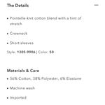 American Eagle Pointelle Floral Graphic Cream & Pink Flower T-Shirt Sz XS NWT Photo 6