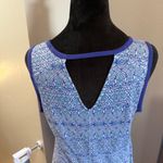 Marmot Larissa V-neck Tank Dress Sleeveless Lined Blue Geometric A-Line Beach L Photo 3