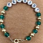 PERSIST Matte Sea Green & Silver Toned Beads Photo 2