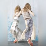 Anthropologie Funktional Silk Bent Stripes Asymmetrical High Low Skirt Medium Photo 2