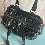 Steve Madden  Black Large Quilted Tote Weekender Shoulder Bag Canvas Handles Photo 7