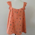 Torrid Peach Ruffle Strap Blouse with Cactus & Hot Air Balloon Print Tank Size 2 Photo 1