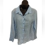 Joie  Women’s Linens Top Blue Button Down Long Sleeve Size M Photo 4