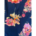 Everly  Women's‎ Dress Navy Blue Floral Lined Halter Neck Keyhole Back Size Small Photo 2