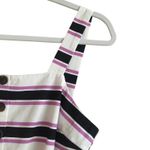 Who What Wear  Target Sleeveless Striped Button Front Romper Small Purple White Photo 5