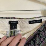 J.Crew 🌞 Black/Yellow/Lilac/Turquoise Paisley Print Cafe Capri’s A Photo 1