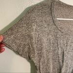 Caution to the Wind Tie Front T-Shirt Oatmeal Gray S Photo 5