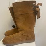 Koolaburra by Ugg Andrah Tall Chestnut Suede Boots Lace Up Back 8 Photo 1