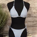 Boutique Blue and white nautical striped bikini set Photo 0