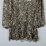 Antonio Melani Angel Sequin Mini Dress Ruffle Gold Long Sleeve Party US 4 NWT Photo 9