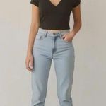 Full Tilt  Ribbed V-Neck Crop Tee Black Size M Stretch Fitted Top Photo 0