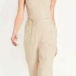 Old Navy L Sleeveless Linen-Blend Tie-Belt Wide leg jumpsuit L Photo 0