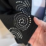 Ming Wang Textured Beaded One Hook Knit Cardigan Jacket in Black Womens S💚 Photo 2