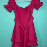 LYANER Women's Off Shoulder Wrap Tie Up Back Ruffle Short Sleeve Romper Pink Size M Photo 3