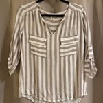 Faith and joy  Striped Blouse - Cream and Brown Photo 0