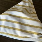 Lauren Ralph Lauren Gold Metallic Bikini Top White Size 14 Photo 1